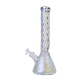 Human Grade Twisted Iridescent Beaker Water Pipe